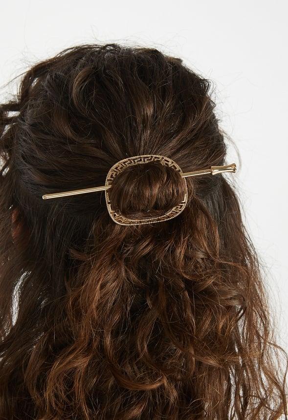 Bella Geometric Cut Out Pattern Hair Ring With Pin Product Image