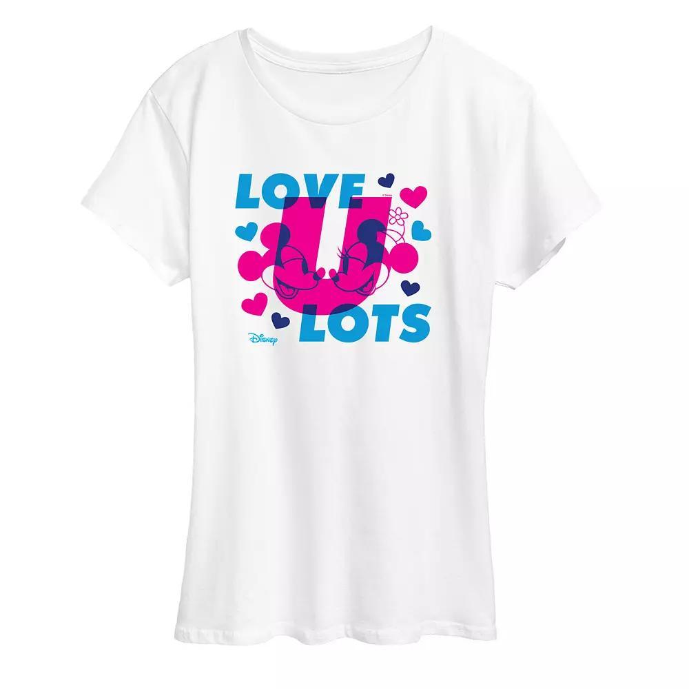 Disneys Mickey & Minnie Mouse Womens Love U Lots Graphic Tee Product Image