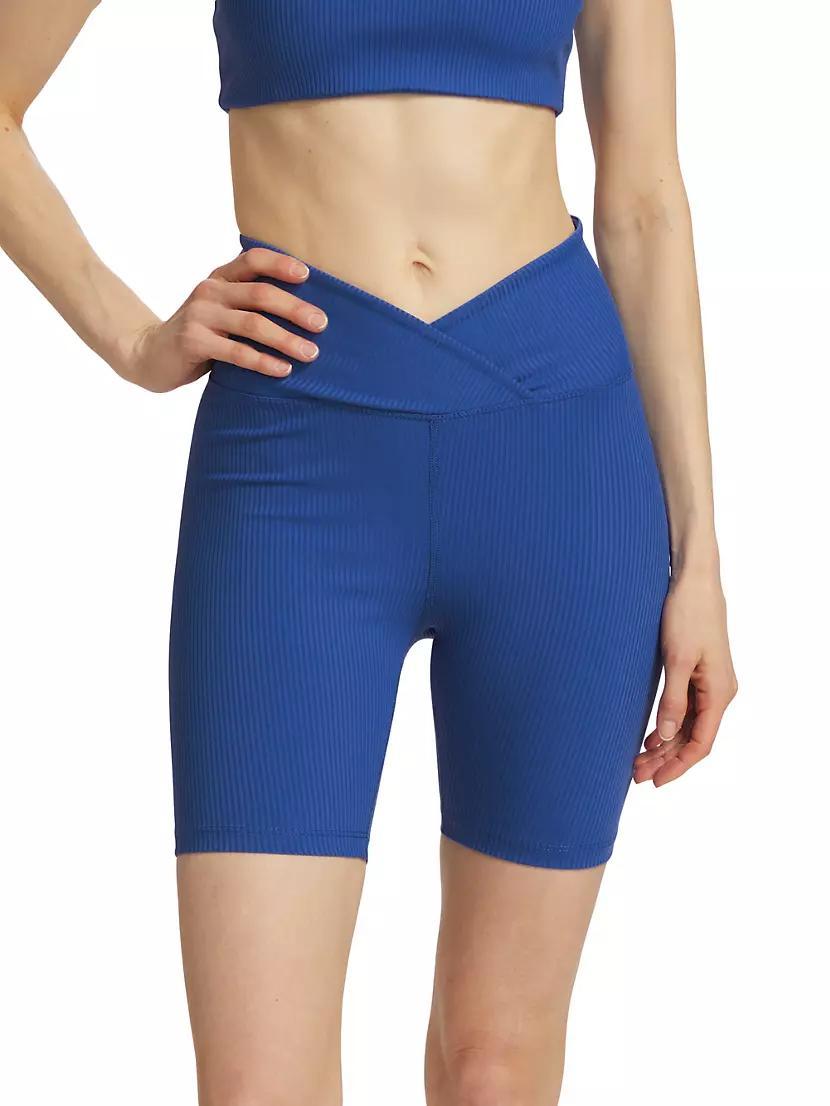 Rib-Knit V-Waist Bike Shorts Product Image