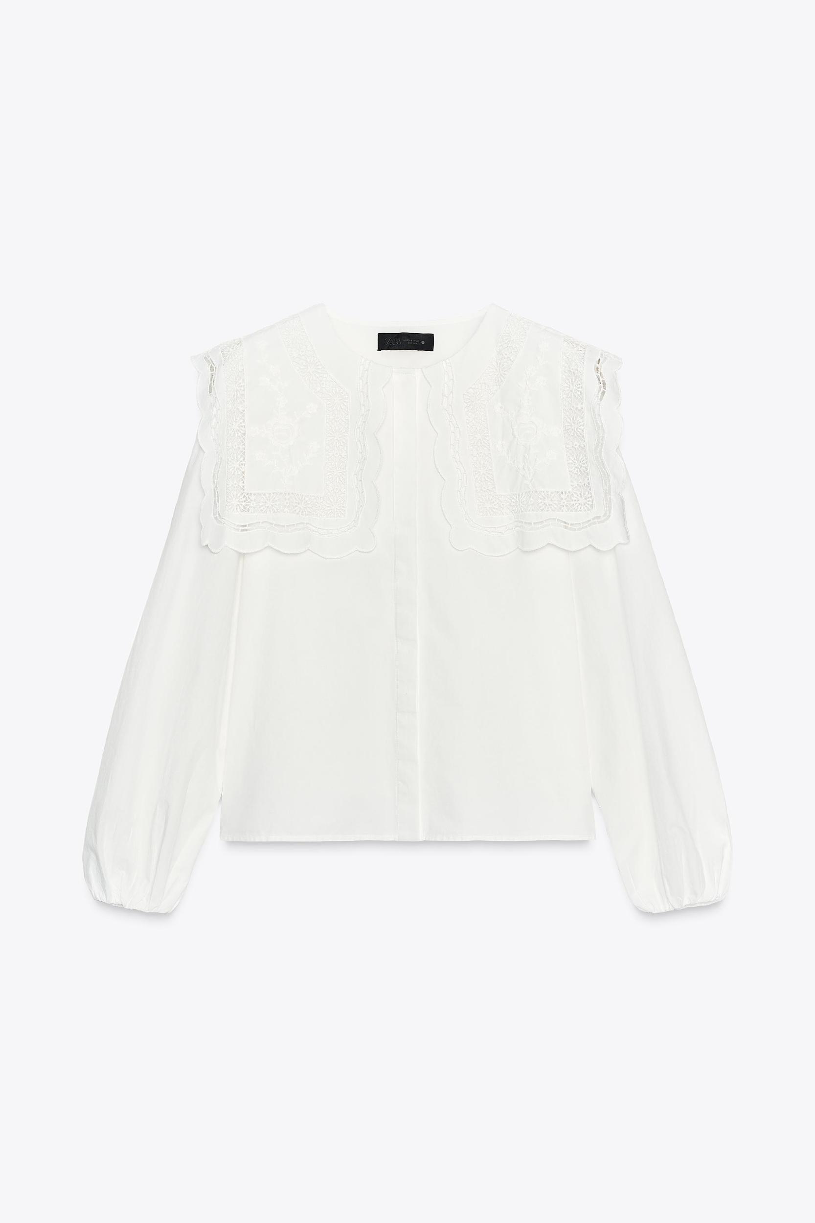 ZW COLLECTION EMBROIDERED COLLAR POPLIN SHIRT Product Image
