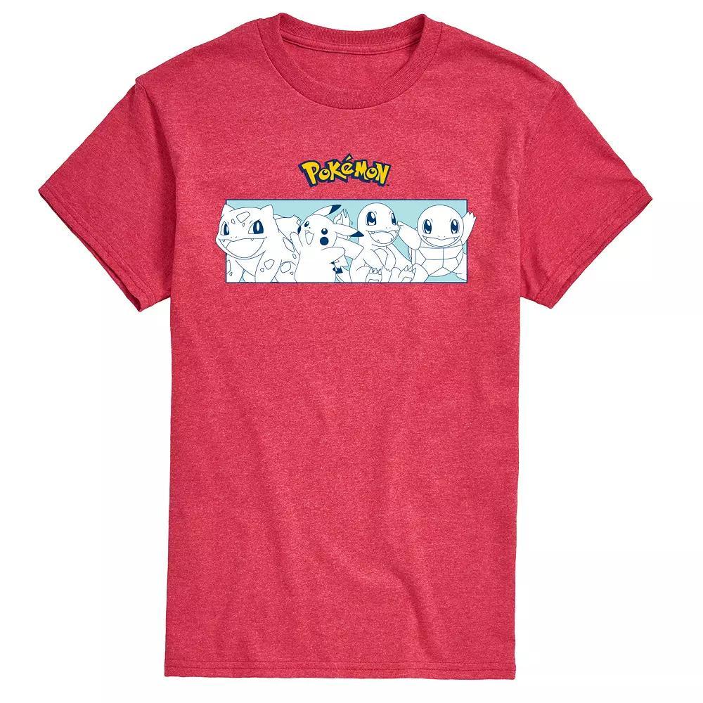 Big & Tall Pokemon Classic Starters Portrait Graphic Tee, Mens Product Image