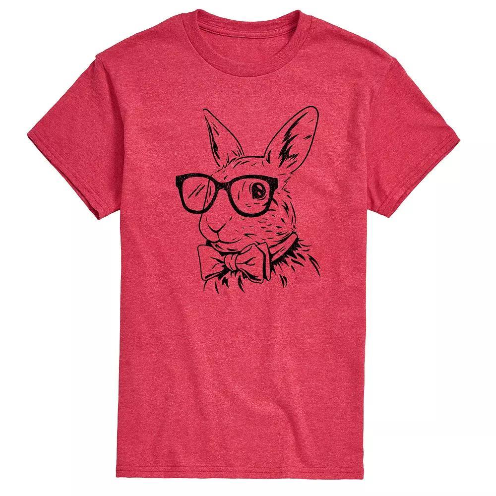 Men's Bunny Bow Tie Graphic Tee, Size: Medium, Grey Gray Product Image
