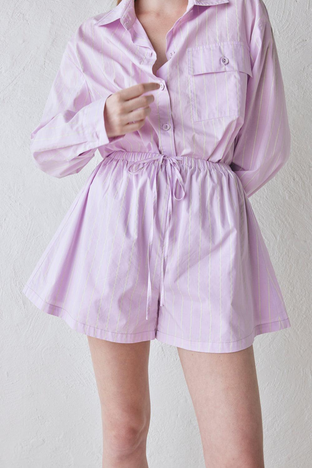 Annika Shorts Lilac Stripe Product Image