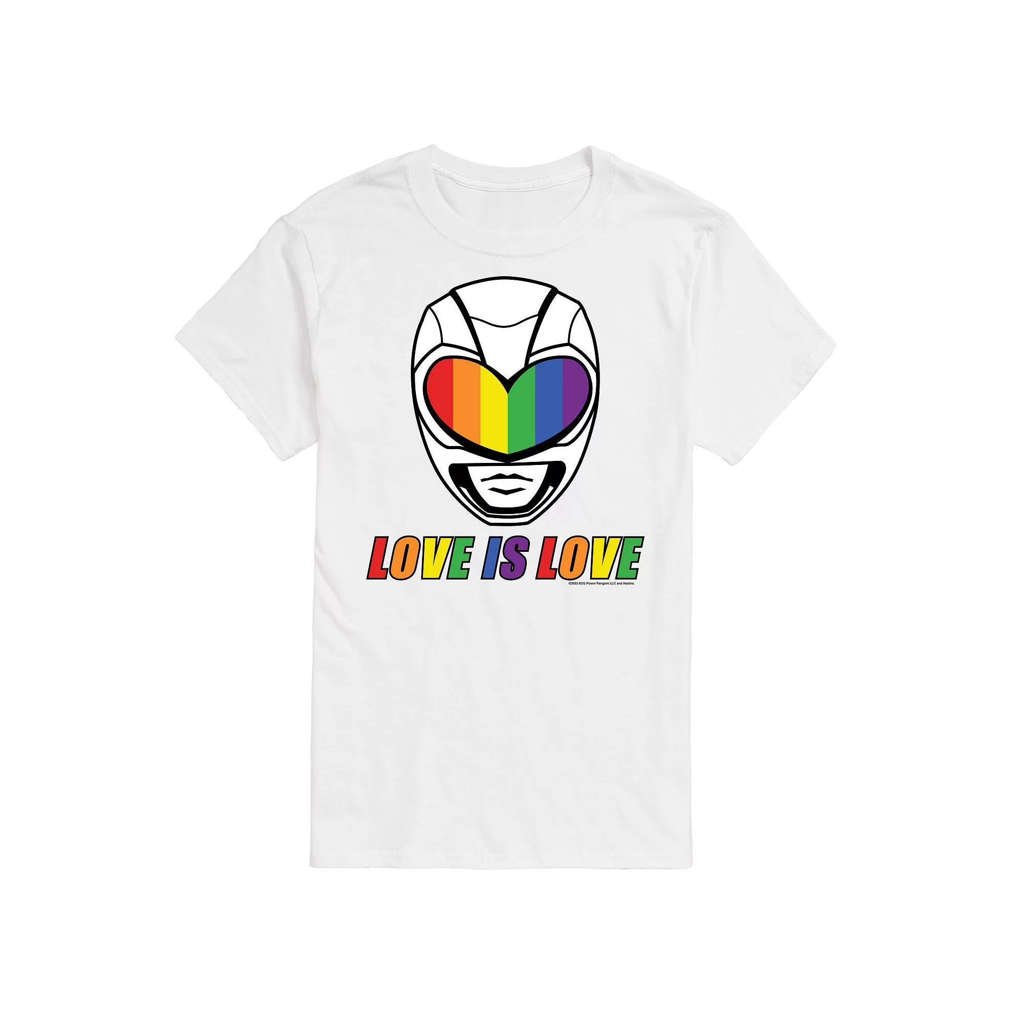Big & Tall Power Rangers Love Is Love Graphic Tee, Mens Product Image