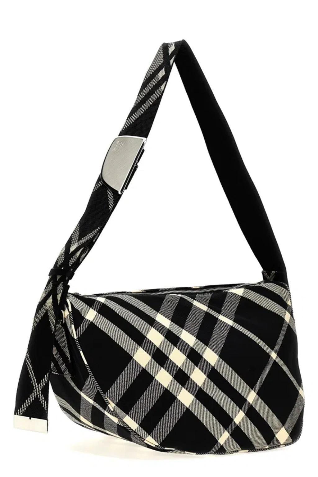 BURBERRY Men 'shield' Messenger Bag In Black Product Image