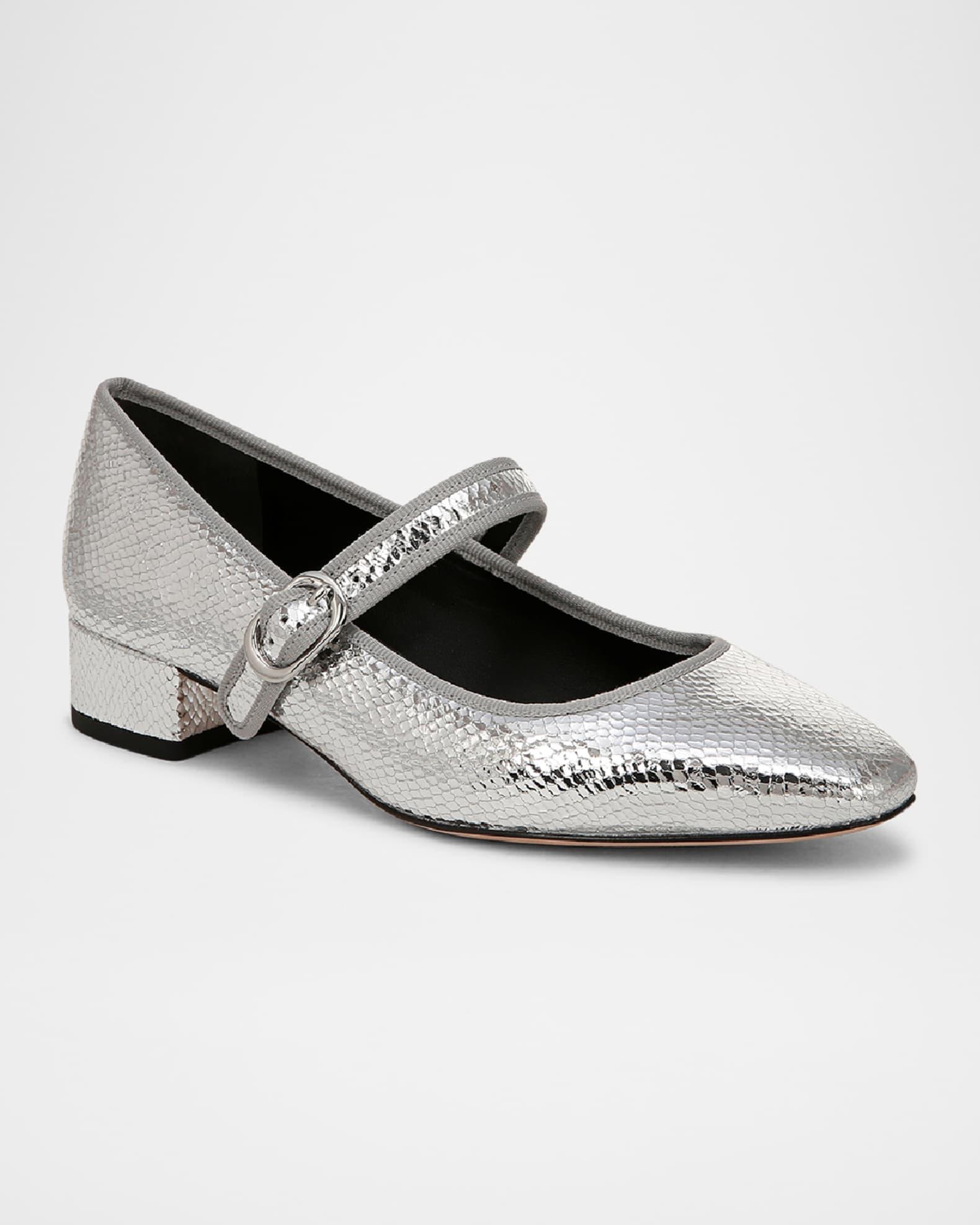 Cade Metallic Mary Jane Ballerina Pumps Product Image