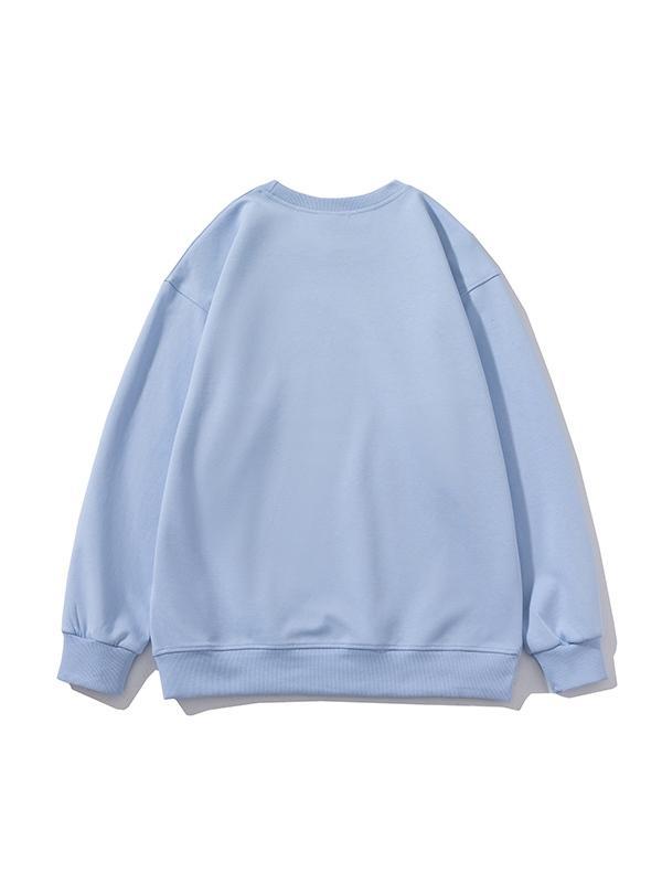 Men’s Solid Color Comfort Cotton Crew Neck Sweatshirt Product Image