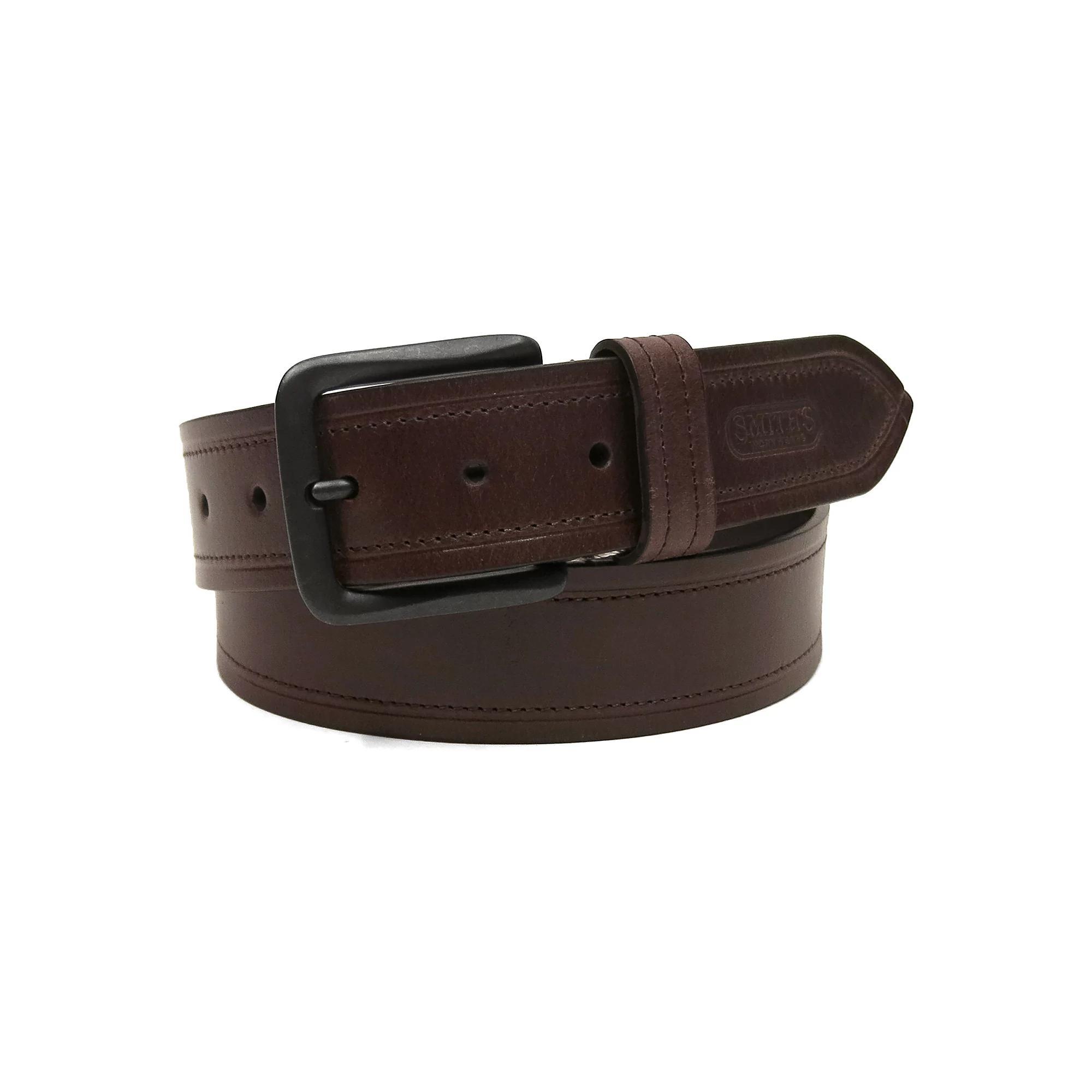Men's Smith's Workwear Stitched Casual Leather Belt, Size: 36, Brown Product Image