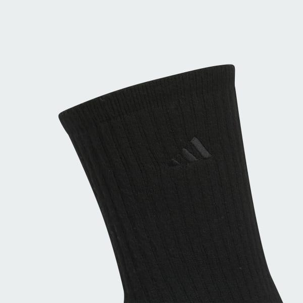 adidas Mens Cushioned Comfort 3-Pack Crew Socks Black L Product Image