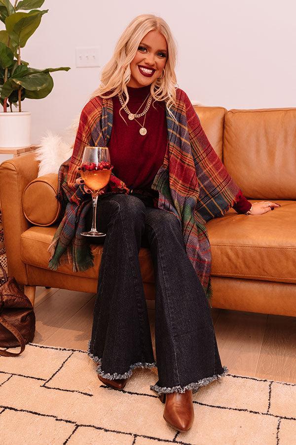 Off The Charts Plaid Poncho Product Image