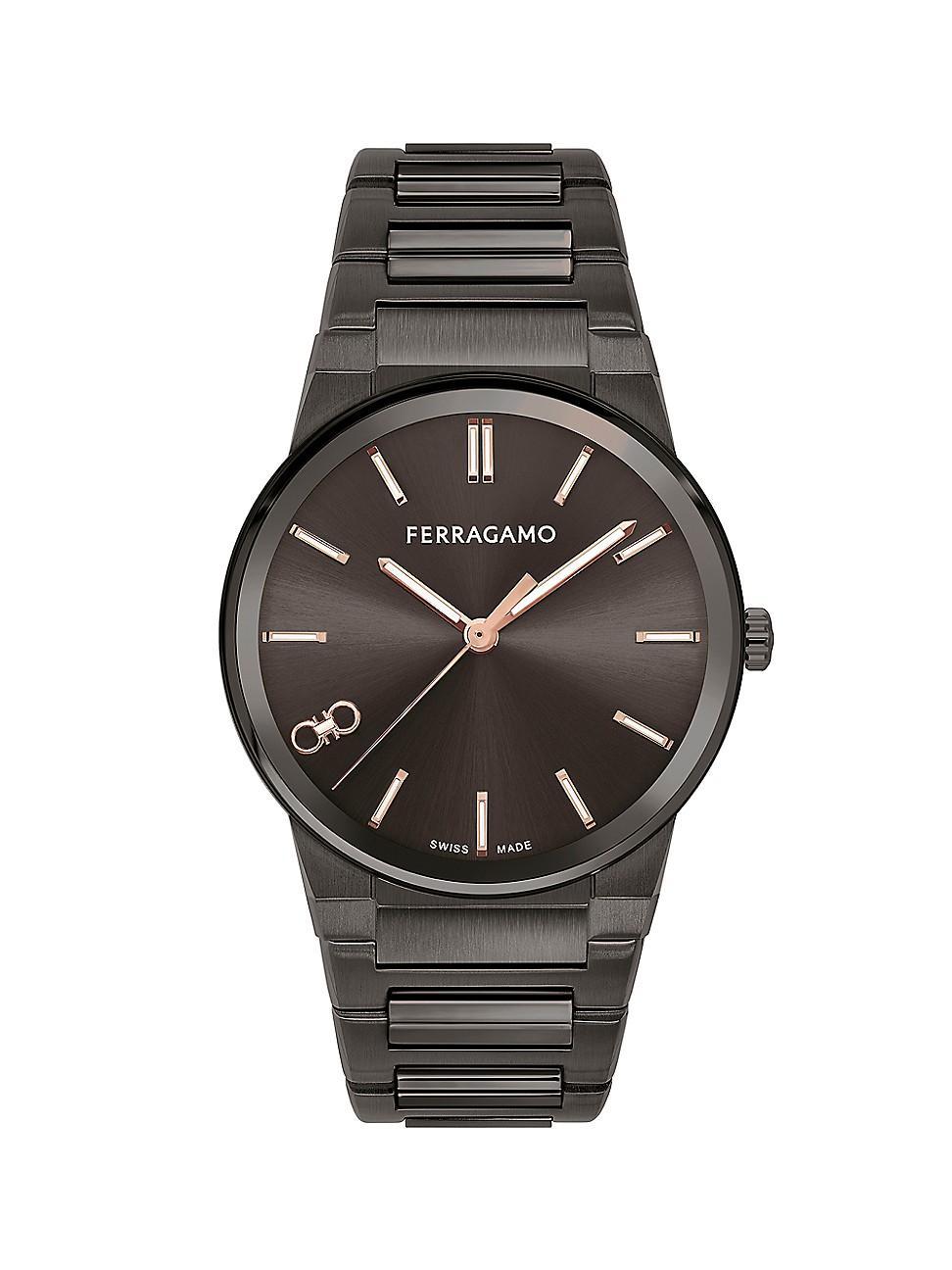 Mens Infinity Sapphire IP Gunmetal-Plated Stainless Steel Bracelet Watch/41MM Product Image