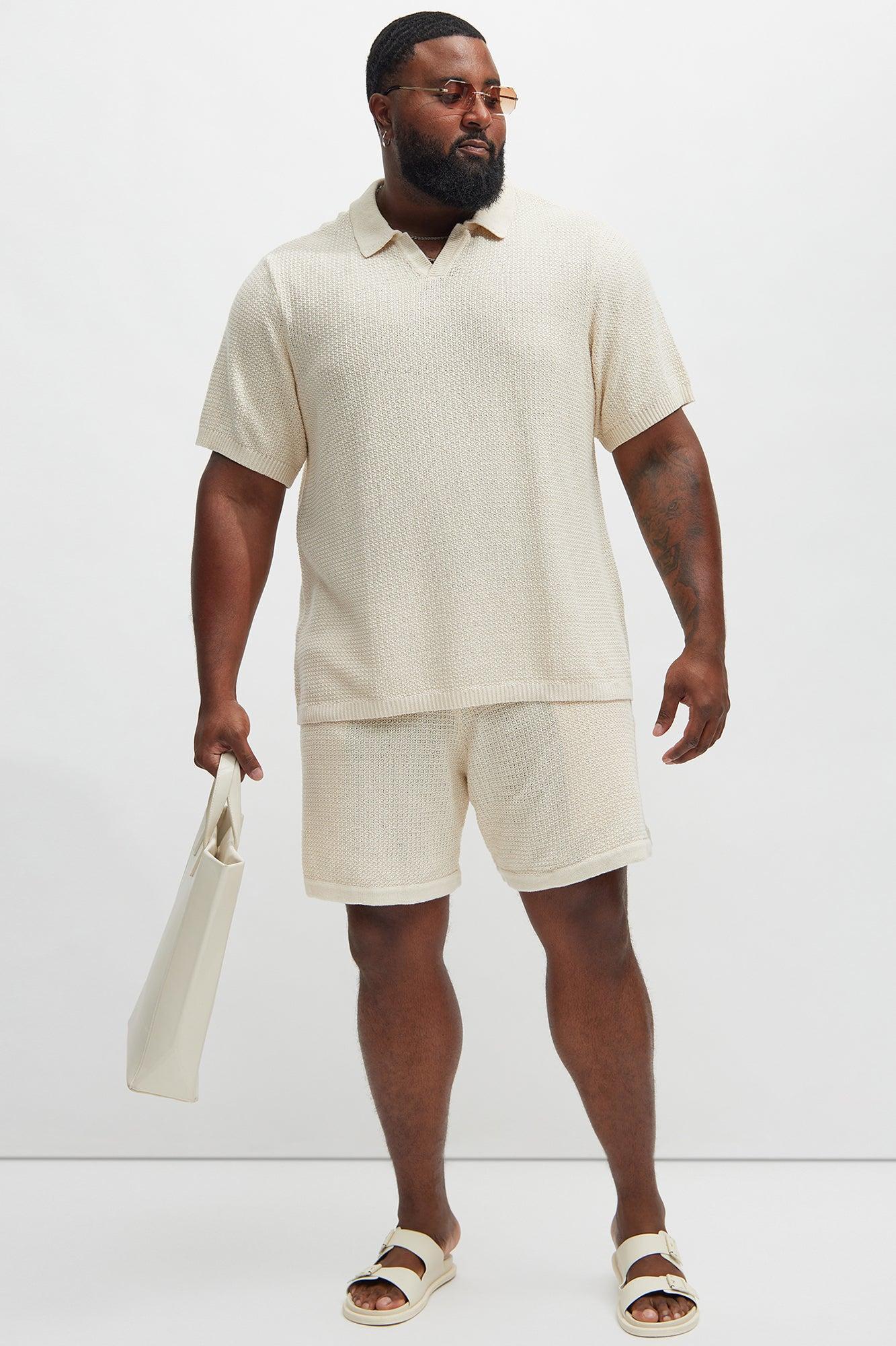 Clay Textured Shorts - Cream Product Image