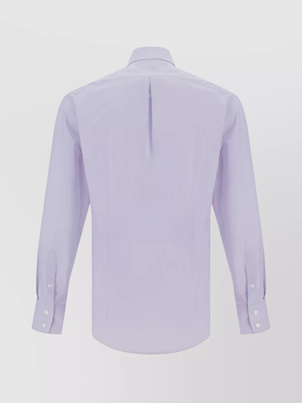 BRUNELLO CUCINELLI Striped Cotton Shirt Button-down Collar In Purple Product Image