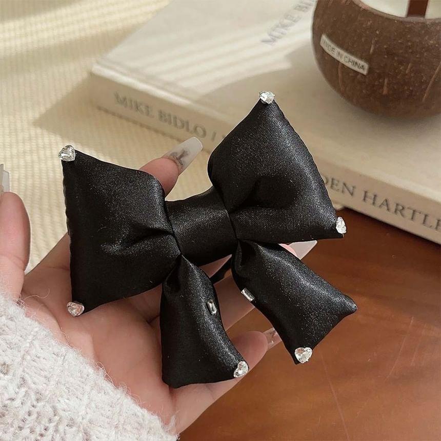 Rhinestone Bow Hair Tie Product Image
