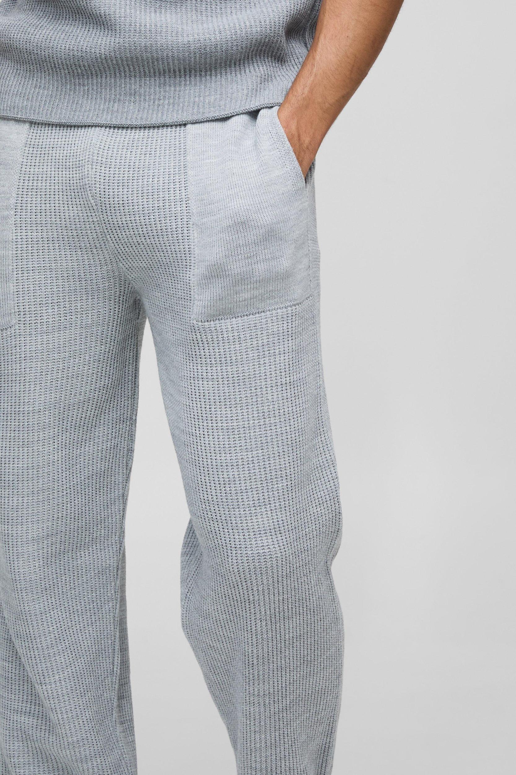 Ribbed Knitted Sweatpants | boohooMAN USA Product Image