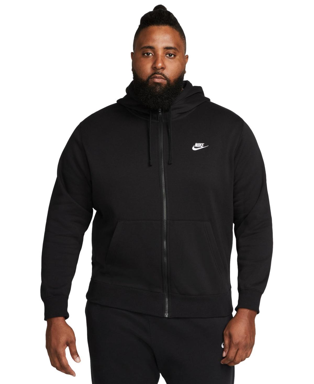 Mens Nike Sportswear Club Fleece Full-Zip Hoodie Black Navy White Product Image