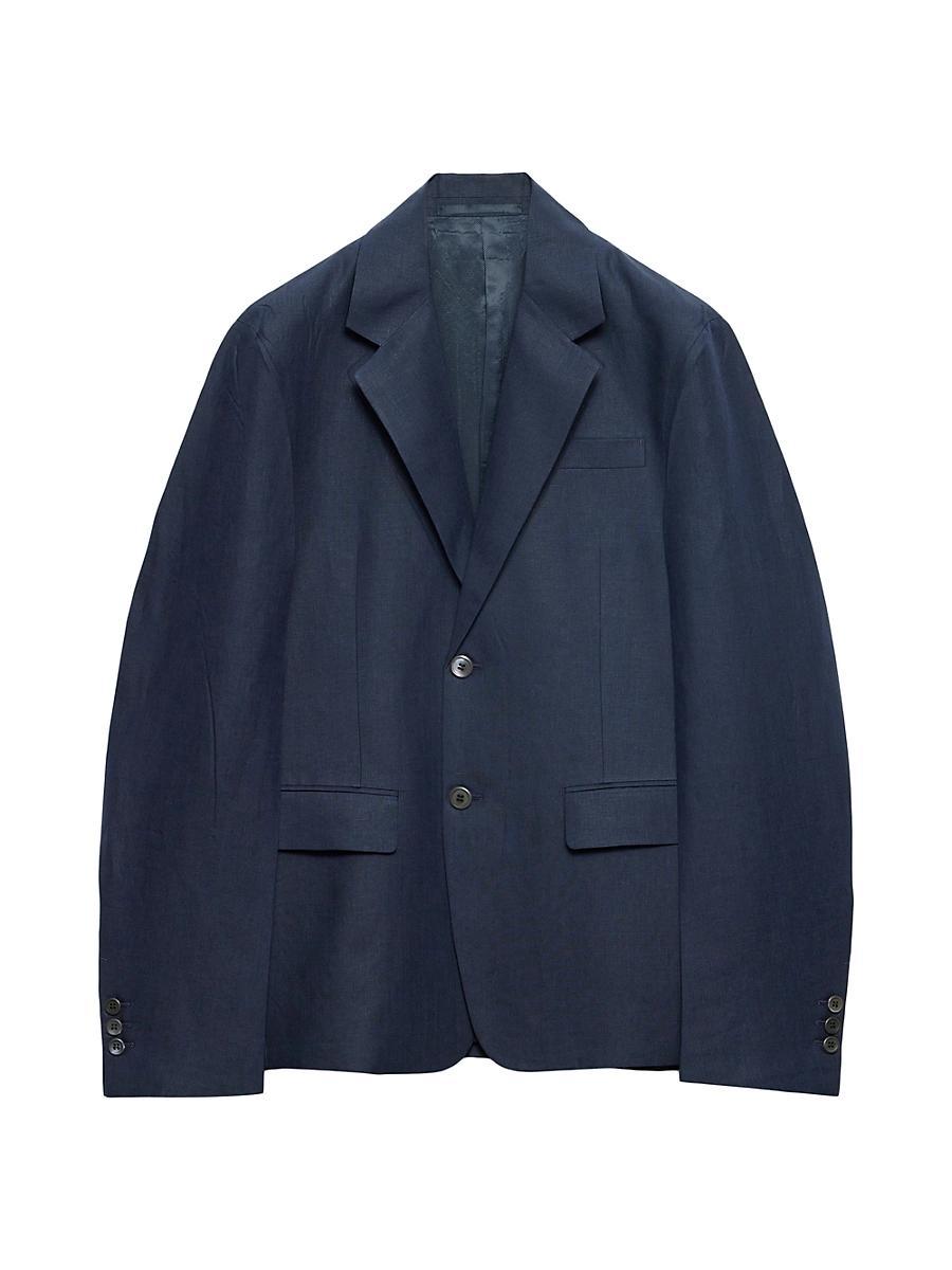 Mens Single-Breasted Linen Jacket Product Image
