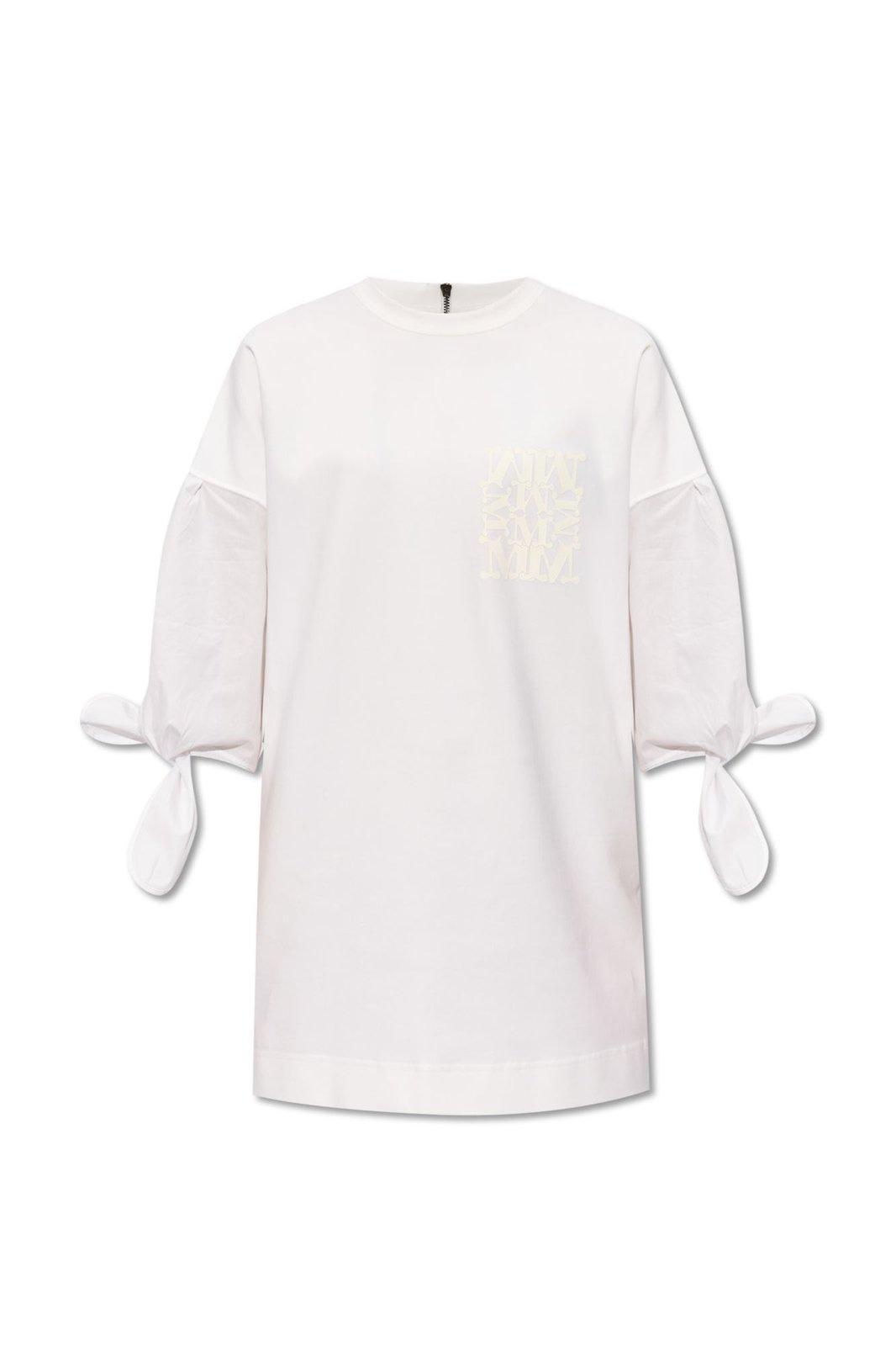 MAX MARA Logo Printed Dress In White Product Image