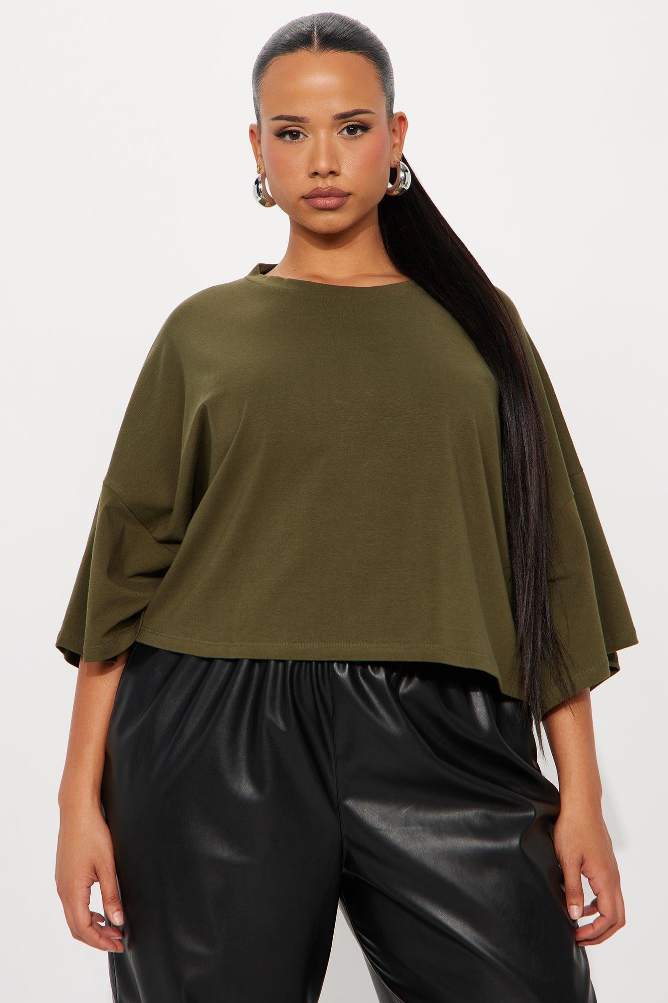 Blakely Boxy Wide Fit Short Sleeve Tshirt - Olive Product Image