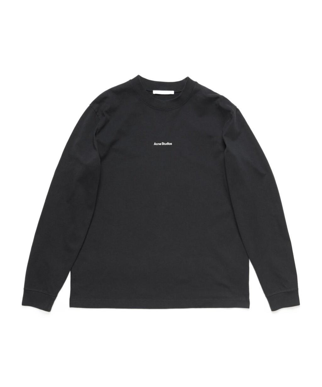 ACNE STUDIOS Logo Detailed Long-sleeved T-shirt In Black Product Image