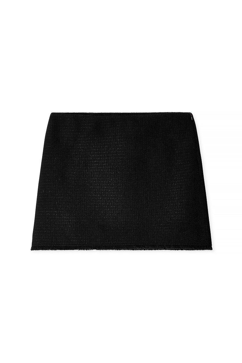 Fringed Mini Tweed Skirt Product Image