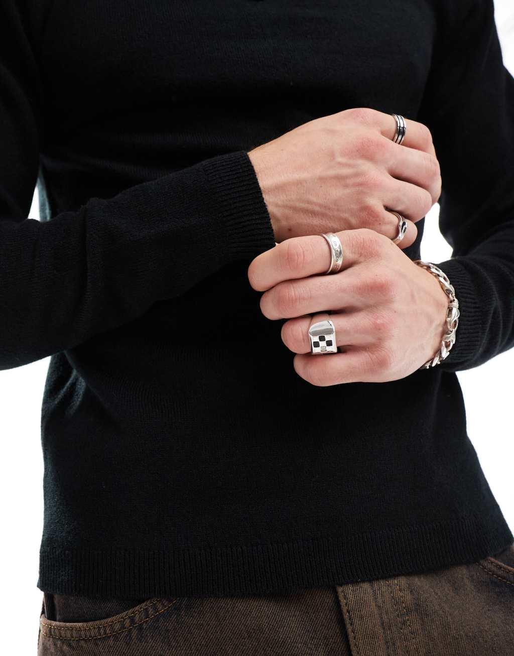 COLLUSION soft knitted crew neck sweater in black Product Image