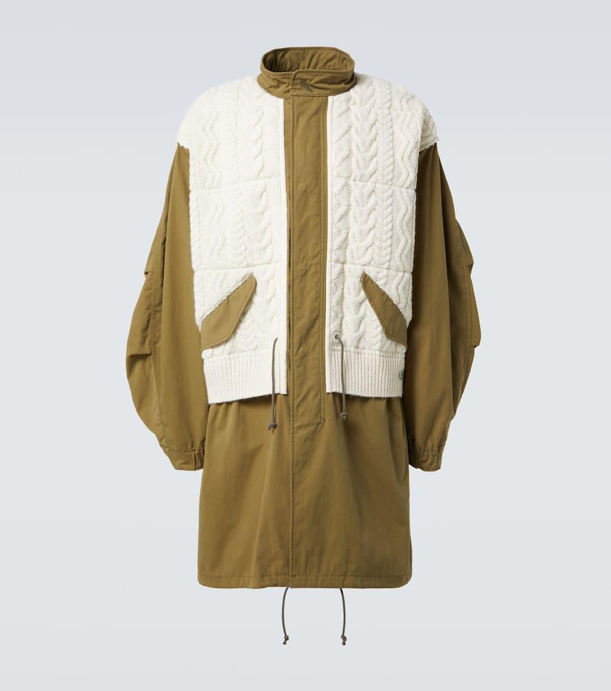 JUNYA WATANABE Aran Wool-trimmed Cotton Jacket In Multicolor Product Image