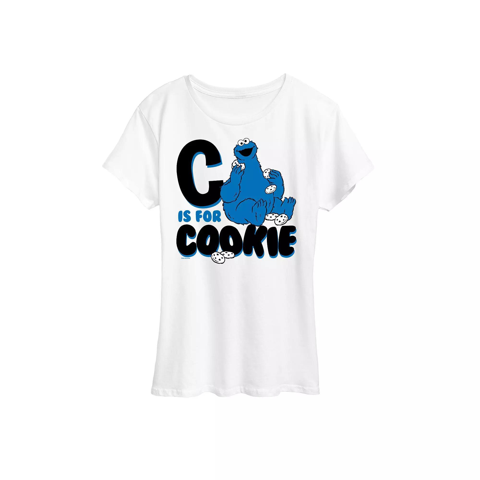 Womens Sesame Street C Is For Cookie Graphic Tee, Girls Product Image