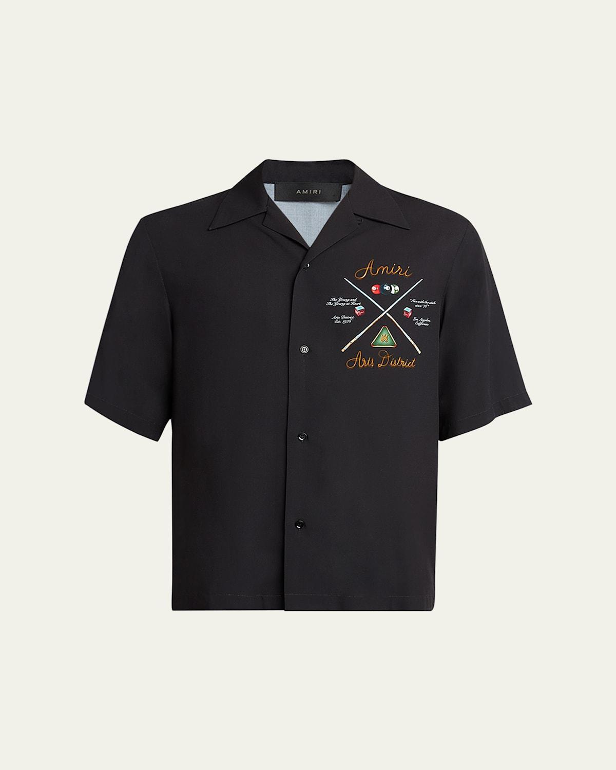 Mens Pool Cue Bowling Shirt Product Image