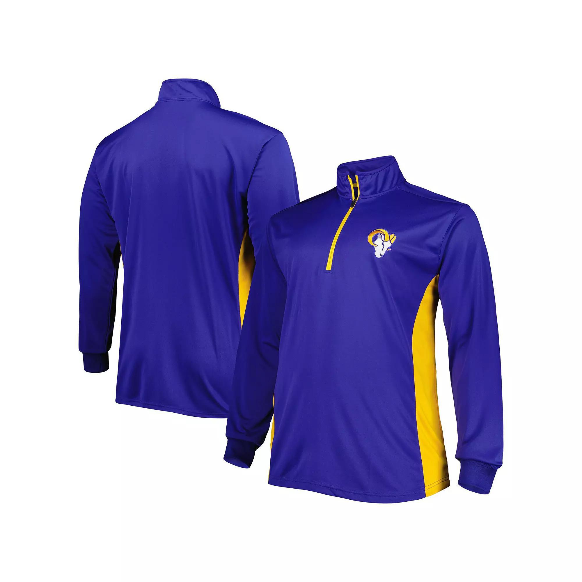 Men's Royal Los Angeles Rams Big & Tall Quarter-Zip Top, Size: 4XB, Blue Product Image