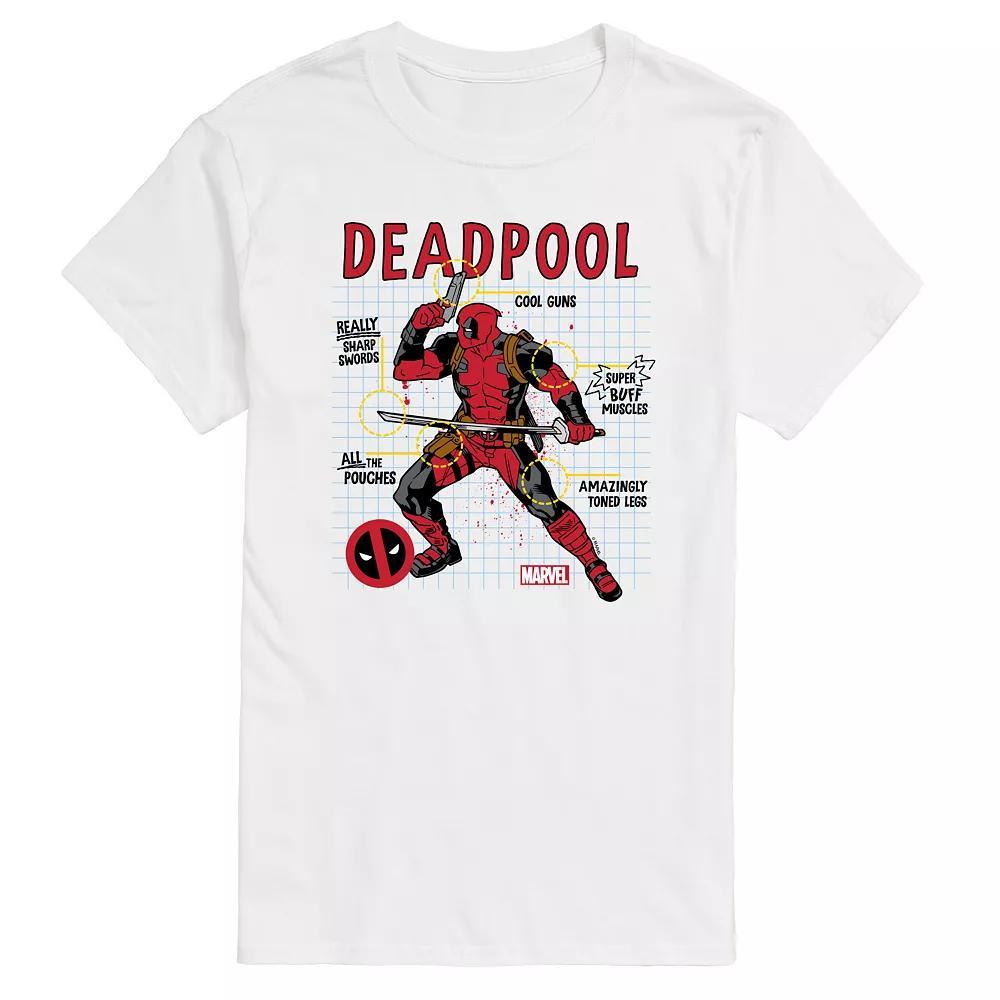 Mens Marvel Deadpool Blue Print Long Sleeve Graphic Tee Product Image