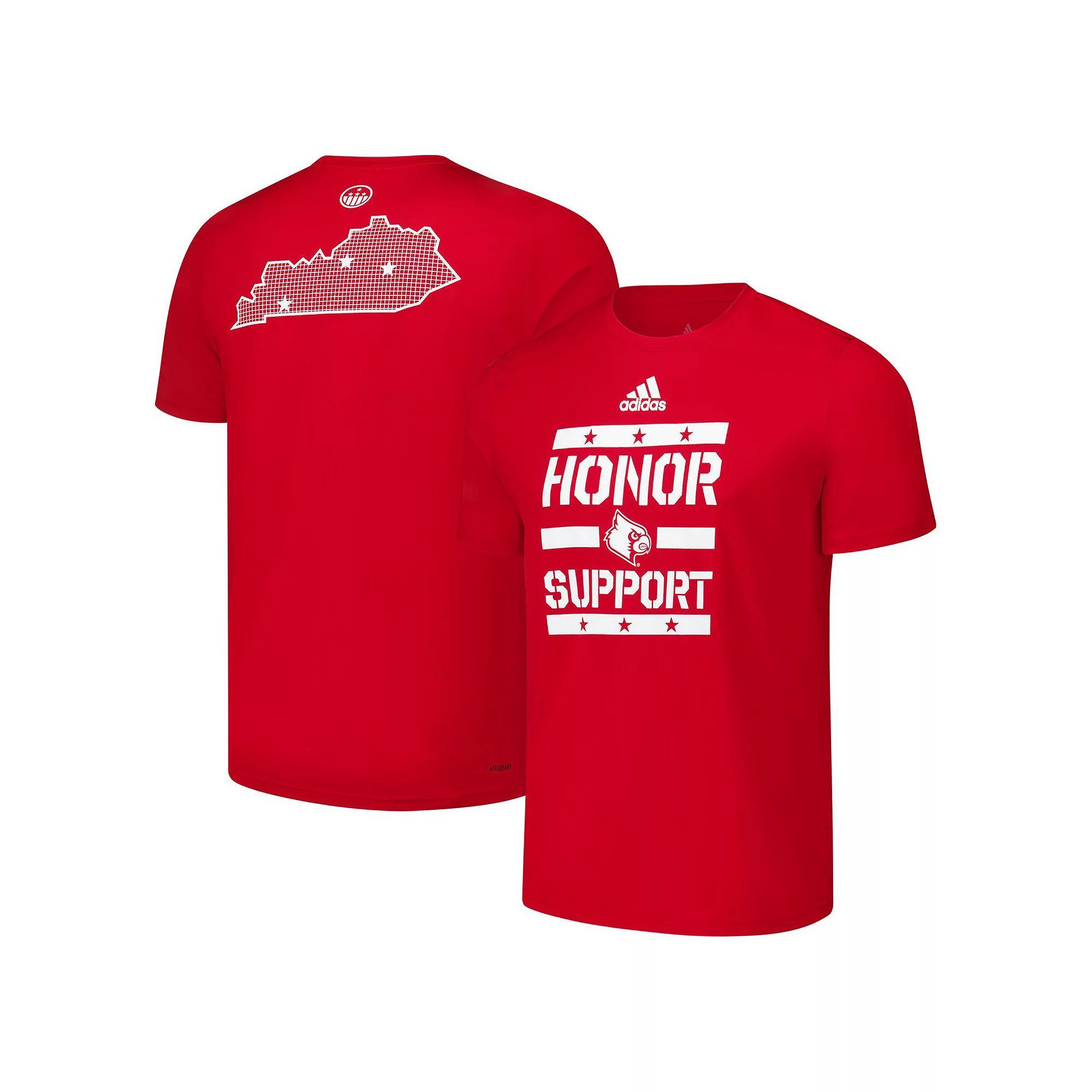 Mens adidas Louisville Cardinals Honor & Support Pre-Game T-Shirt Product Image