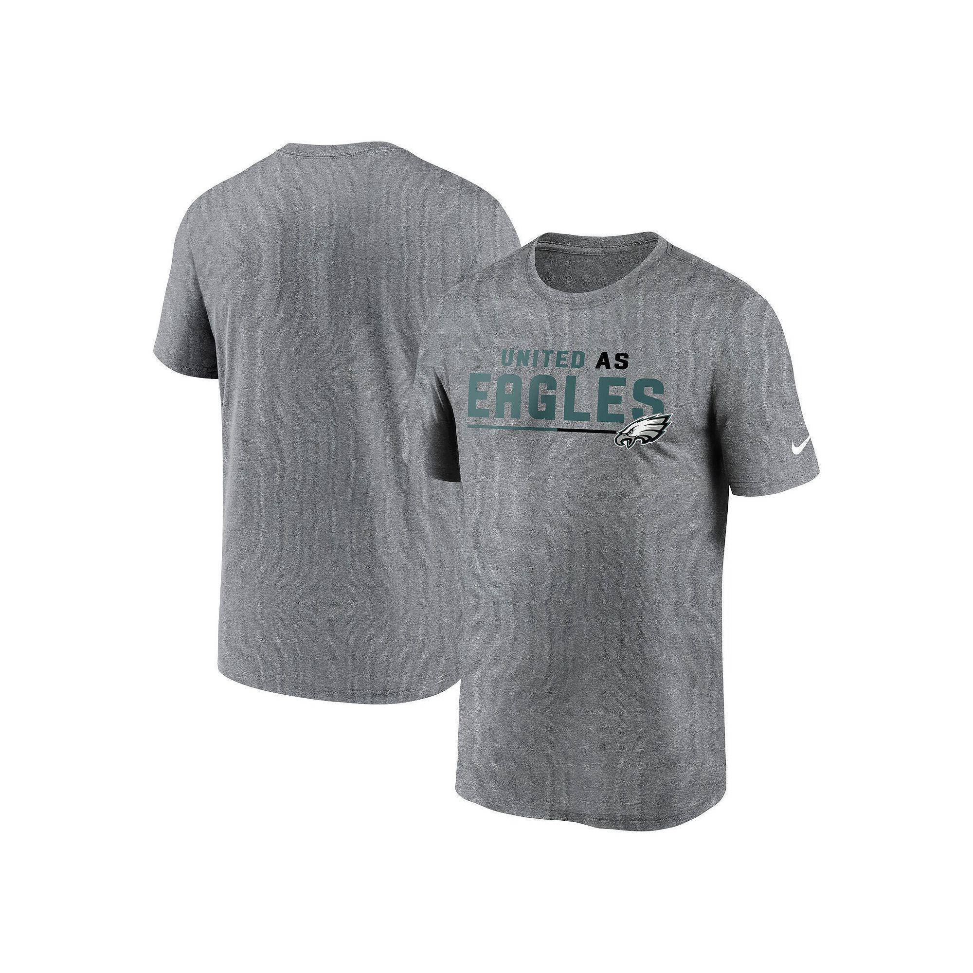 Men's Nike Heather Gray Philadelphia Eagles Legend Team Shoutout Performance T-Shirt, Size: Large, Grey Product Image