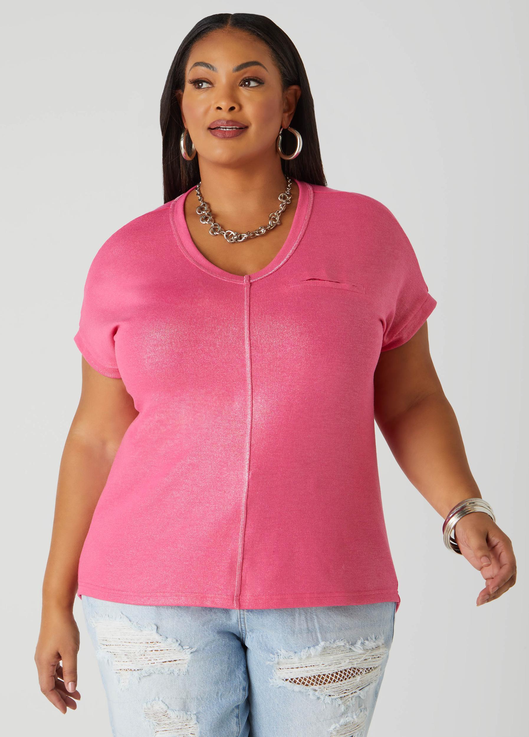 Sequined Metallic Jersey Tee Product Image