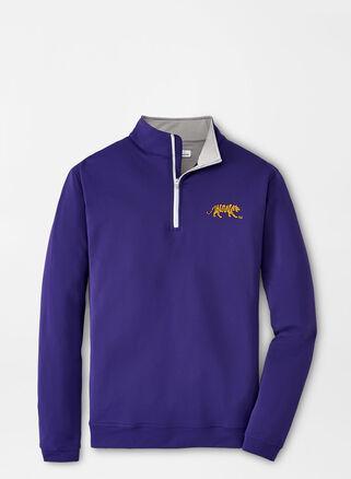 Peter Millar Mens LSU Perth Performance Quarter-Zip | Color: Purple | Size: S Product Image