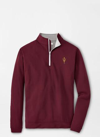 Peter Millar Mens Arizona State Perth Performance Quarter-Zip | Color: Maroon | Size: XXL Product Image