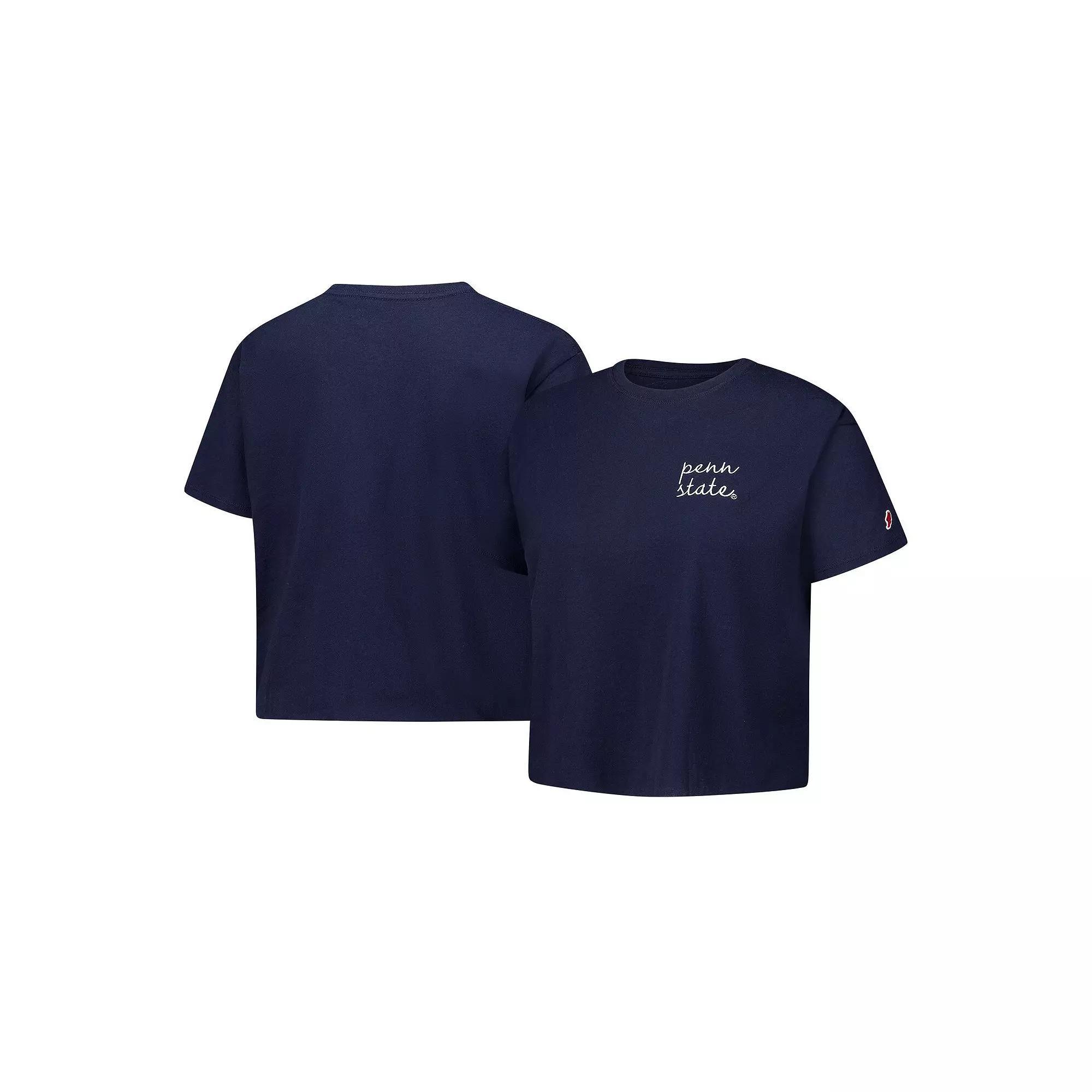 Women's League Collegiate Wear Navy Penn State Nittany Lions Clothesline Cotton Midi T-Shirt, Size: Medium, Blue Product Image