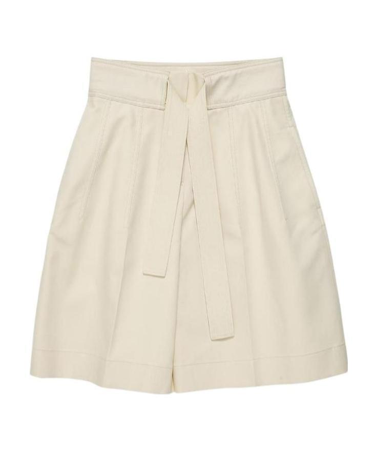 JIL SANDER High-waisted Wide-leg Shorts In Nude Product Image