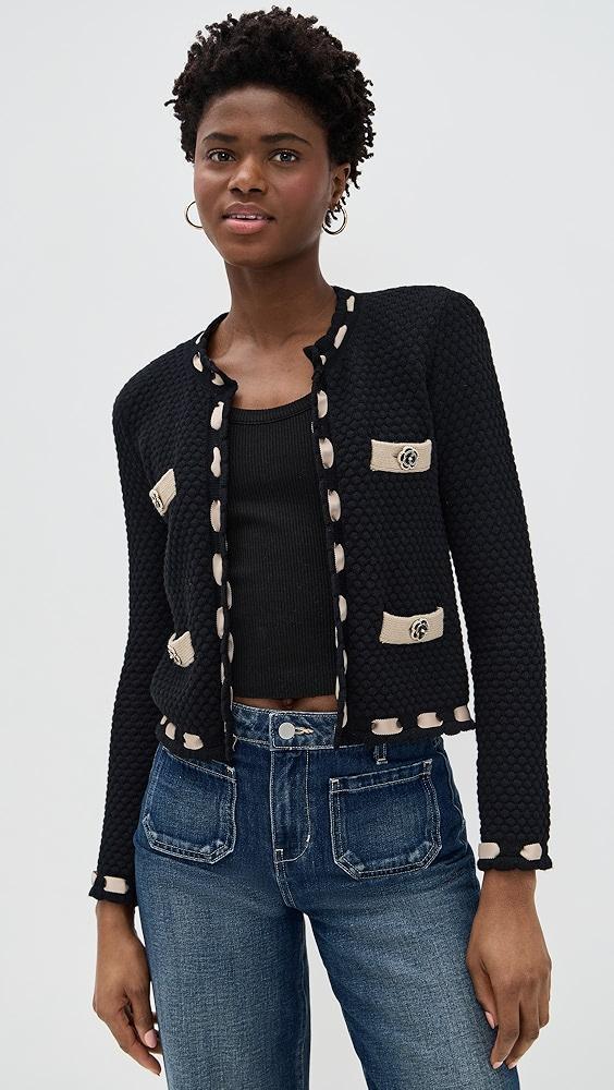 L'AGENCE Astor Contrast Trim Cardigan | Shopbop Product Image