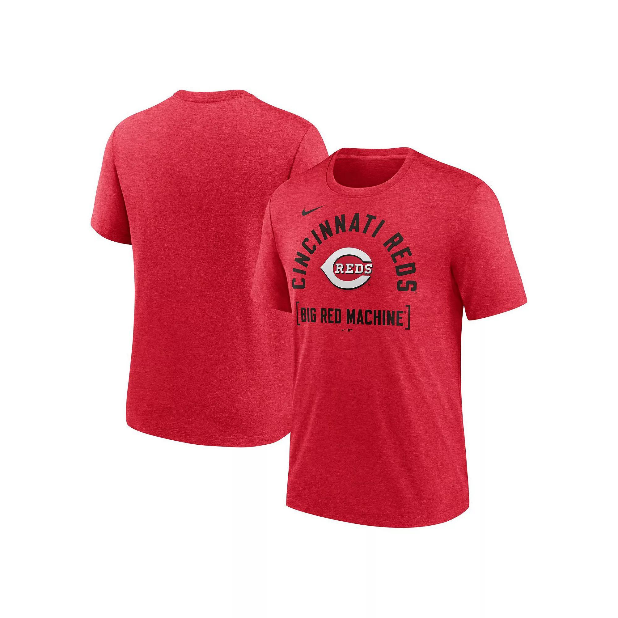 Men's Nike Heather Charcoal New England Patriots Helmet Tri-Blend T-Shirt, Size: Large Product Image