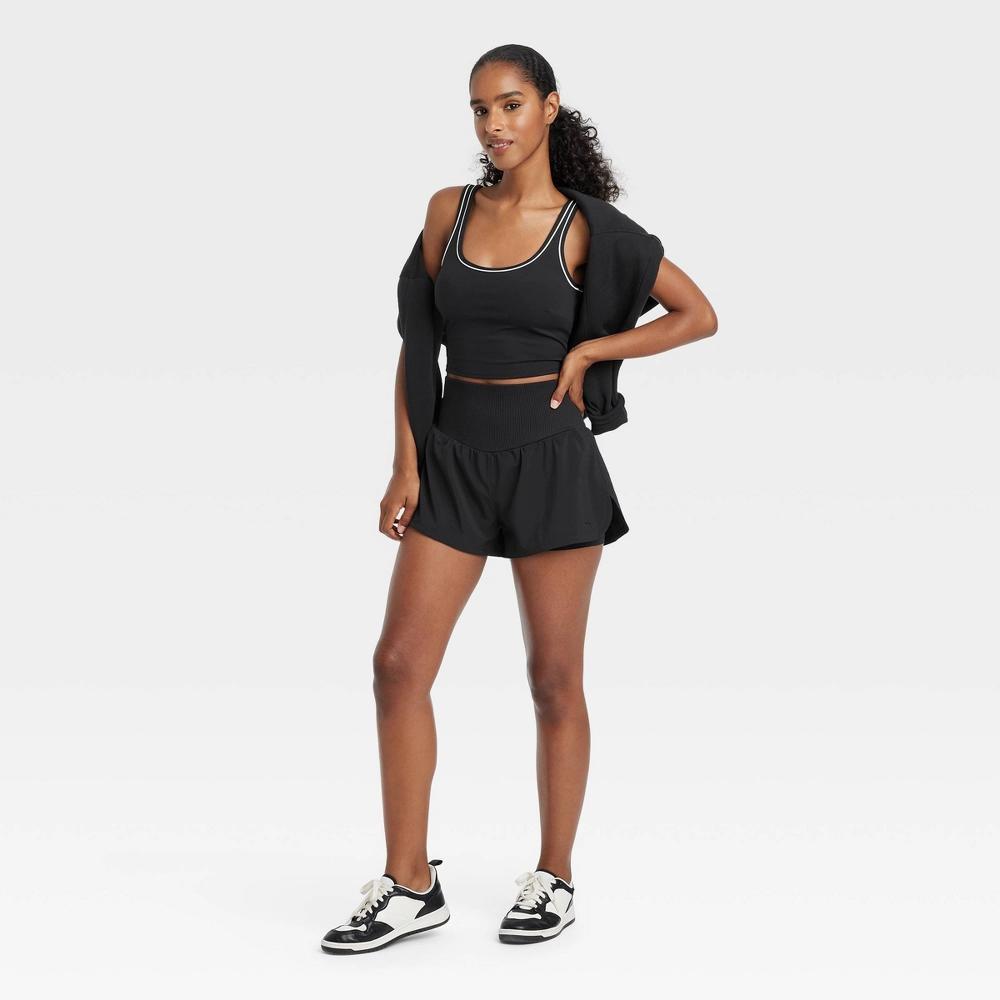 Women's High-Rise Seamless Waistband Woven Shorts 2.5" - JoyLab™ Black XXL Product Image