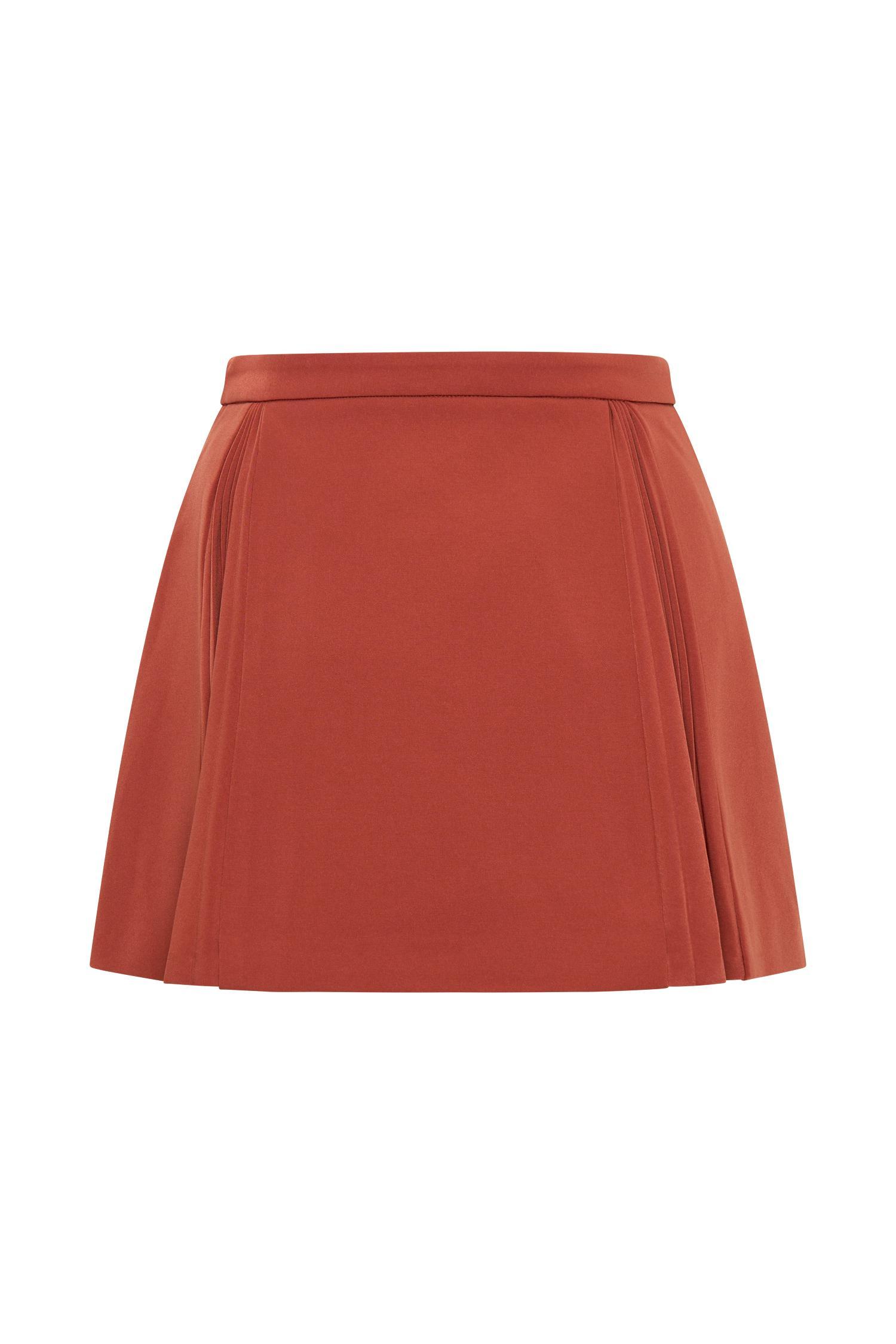 Melinda Mini Skirt With Pleats - Chilli Product Image