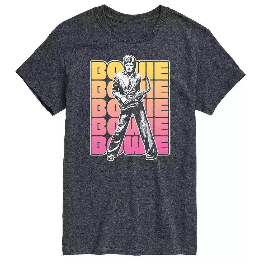 Big & Tall David Bowie Stacked Graphic Tee, Mens Blue Product Image