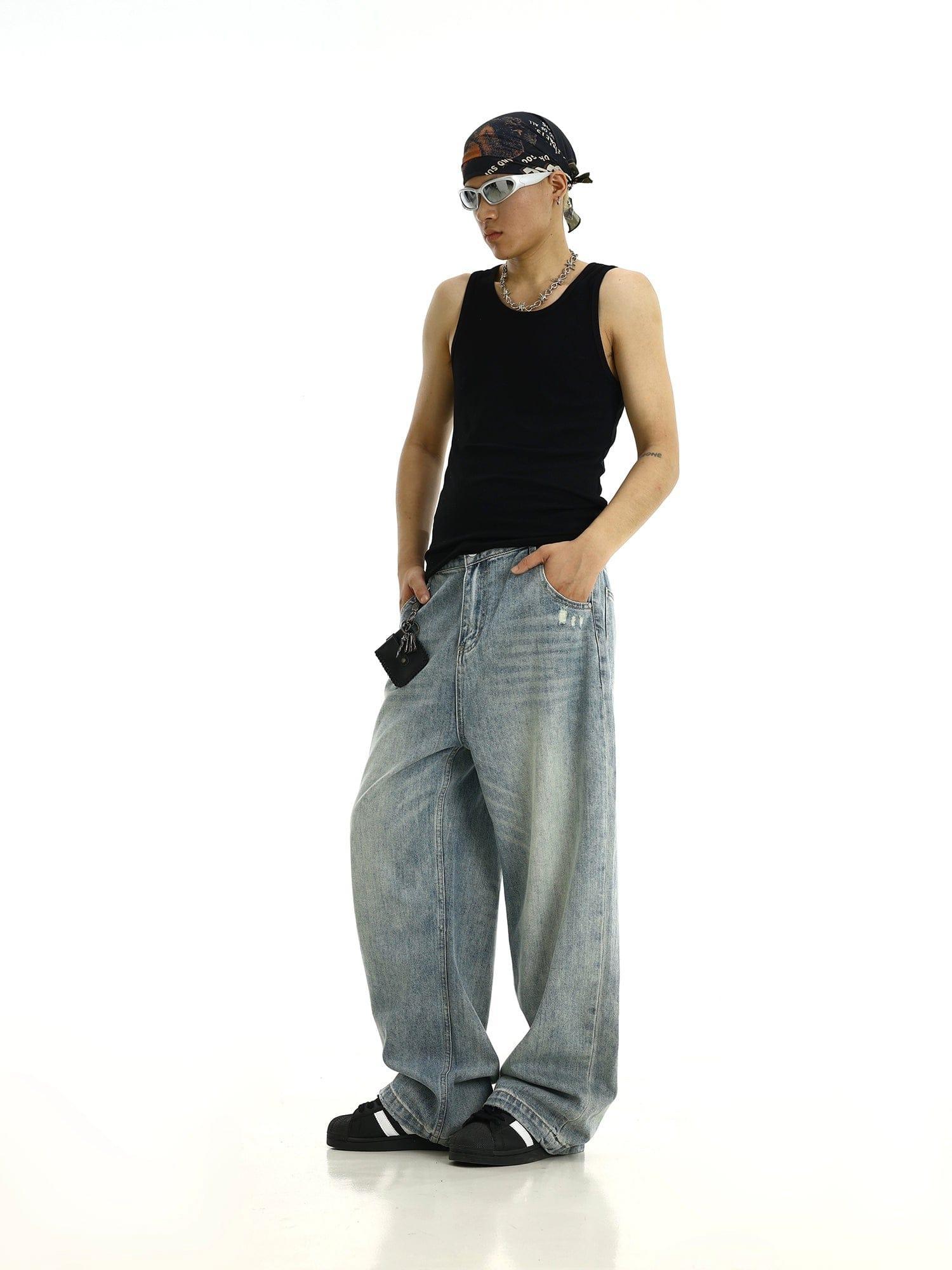 RT No. 11195 BLUE DENIM STRAIGHT JEANS Product Image