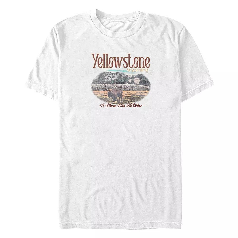 Big & Tall Yellowstone Wyoming Poster Graphic Tee, Men's, Size: 3XL Tall, White Product Image
