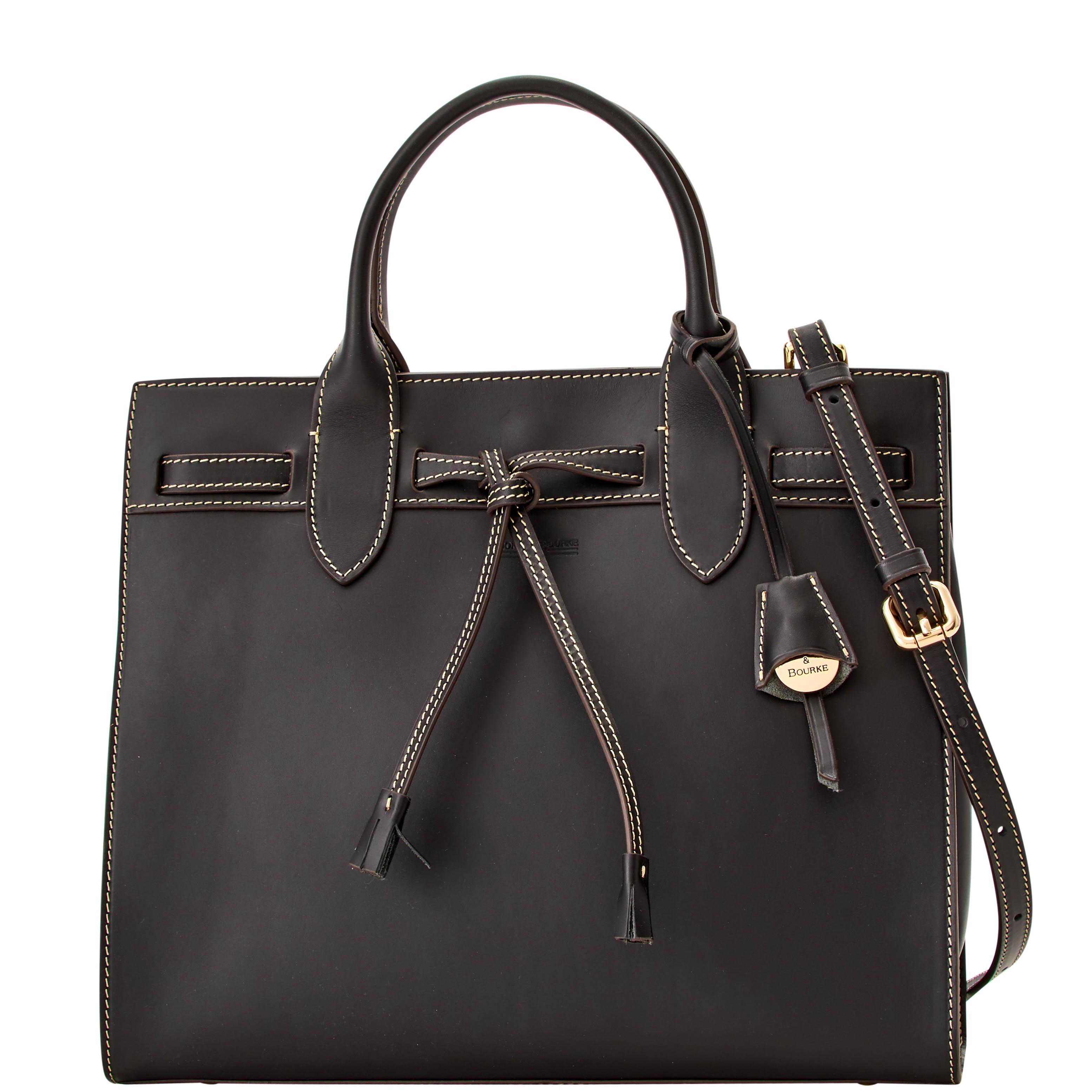 Dooney & Bourke Womens Alto Tassel Leather Tote Shopping Bag in Black Product Image