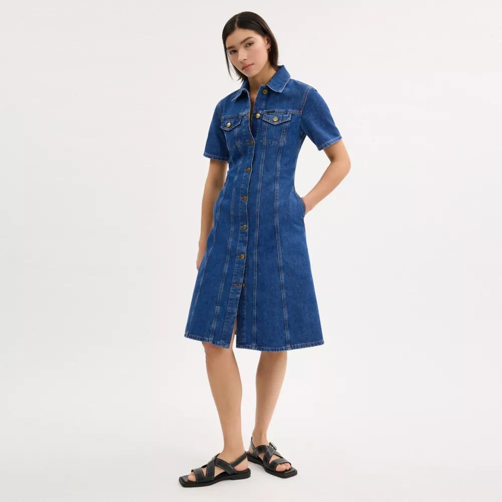 Denim Midi Dress In Organic And Recycled Cotton Product Image