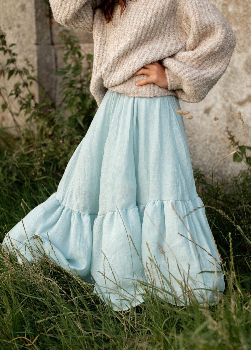 Annabel Skirt in Blue Smoke Girls Product Image
