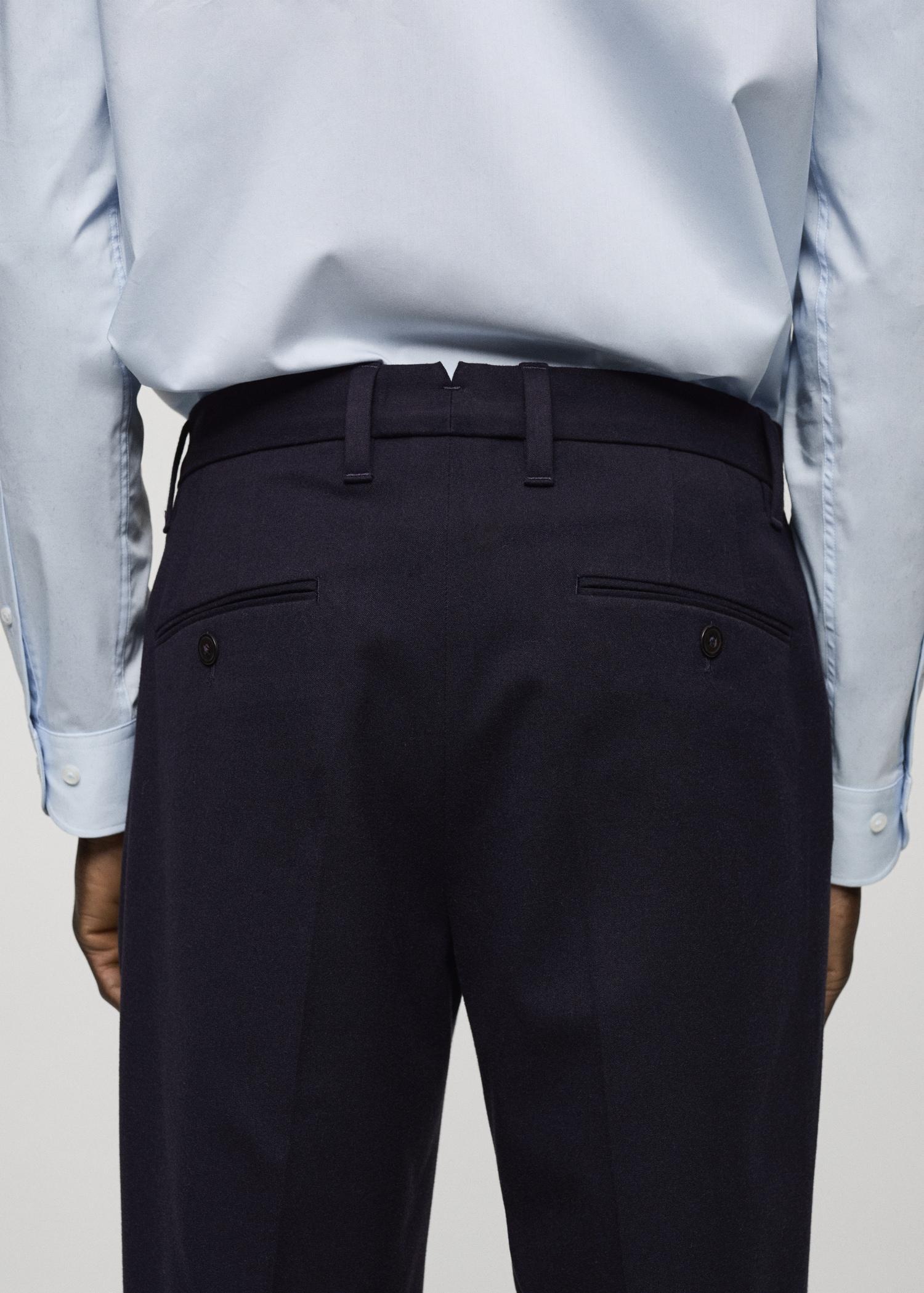 Slim-fit flannel pants - Men | MANGO USA Product Image