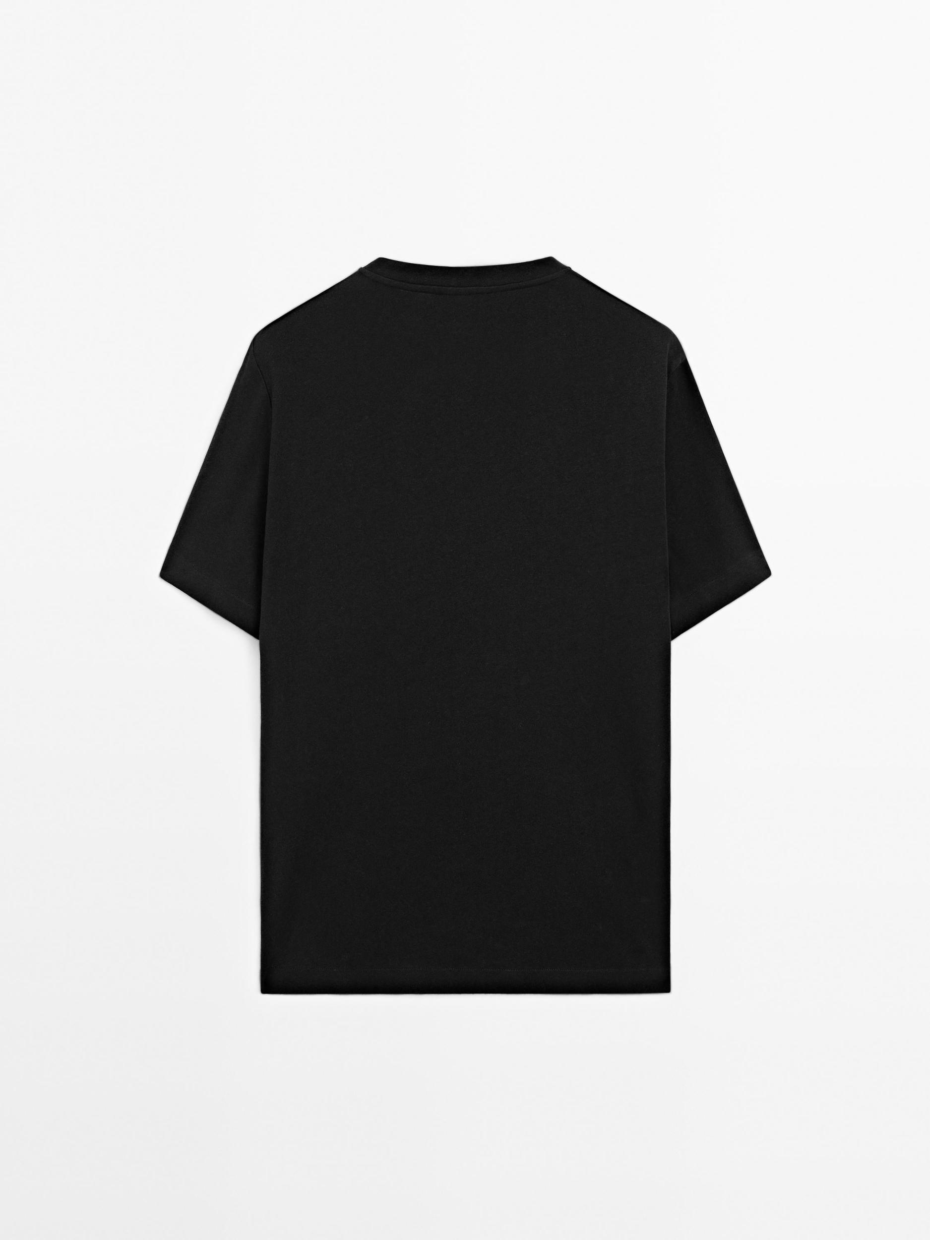 Short sleeve linen blend T-shirt Product Image